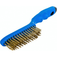 Проволочная щетка HOEGERT TECHNIK четырехрядная, латунная проволока HT3B623