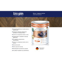 Масло для пола с твердым воском BIO PIN 1910 Hartwachsol в цвете Прозрачный коричневый 0.75 л 19101F103