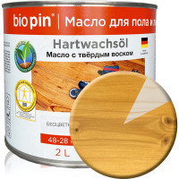 Масло для пола с твердым воском BIO PIN 1910 Hartwachsol в цвете прозрачный темно-янтарный 2 л 19105F101