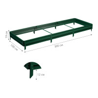 Готовая грядка Delta-Park GL 1x3 м, зеленая 30010_GL13Gr