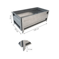 Сборная грядка Delta-Park GU 0.5х1 м, серебристая 30011_GU501Zn