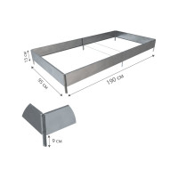 Готовая грядка Delta-Park GX 0.95х1.9 м, серебристая 30020GX_95180Zn