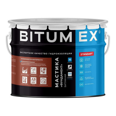 Мастика битумная BITUMEX Фундамент ведро 10кг МБ-008