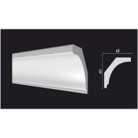 Потолочный карниз Decor-Dizayn ударопрочный влагостойкий под покраску 48Х40Х2000 мм DD13