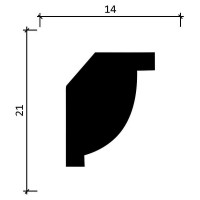 Потолочный карниз Decor-Dizayn ударопрочный влагостойкий под покраску 21Х14Х2000 мм DD09
