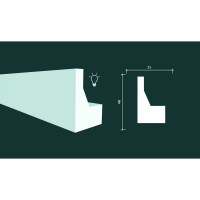 Потолочный карниз Decor-Dizayn ударопрочный влагостойкий под LED подсветку 40Х25Х2000 мм DD616