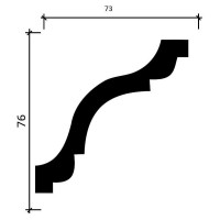 Потолочный карниз Decor-Dizayn ударопрочный влагостойкий под покраску 76Х76Х2000 мм DD44