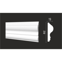 Стеновой молдинг Decor-Dizayn ударопрочный влагостойкий под покраску 82Х19Х2000 мм DD606