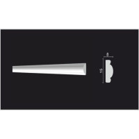 Стеновой молдинг Decor-Dizayn ударопрочный влагостойкий под покраску 15Х8Х2000 мм 130A