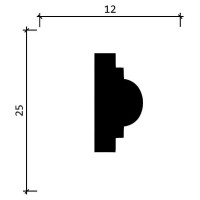 Стеновой молдинг Decor-Dizayn ударопрочный влагостойкий под покраску 25Х12Х2000 мм DD35