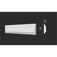 Стеновой молдинг Decor-Dizayn ударопрочный влагостойкий под покраску 32Х10Х2000 мм DD603