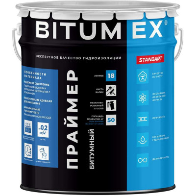 Праймер битумный BITUMEX ведро 18л ПБ-036