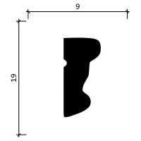 Стеновой молдинг Decor-Dizayn ударопрочный влагостойкий под покраску 19Х9Х2000 мм DD25