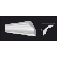 Потолочный карниз Decor-Dizayn ударопрочный влагостойкий под покраску 49Х49Х2000 мм DD05