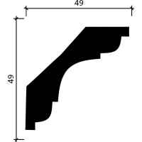 Потолочный карниз Decor-Dizayn ударопрочный влагостойкий под покраску 49Х49Х2000 мм DD05