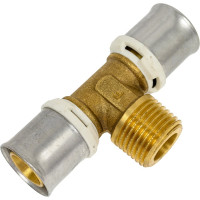 Тройник Frankische с наружной резьбой, латунь, alpex-duo, 20x2-1/2 НР-20x2, 10 шт. 86820832