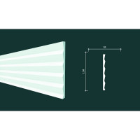 Стеновой молдинг (панель) Decor-Dizayn "Грани" ударопрочная, влагостойкая, под покраску 150Х10Х2000мм DD903