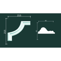 Декоративный уголок Decor-Dizayn к молдингу DD301 215Х215Х16 мм 4 шт C1-DD301