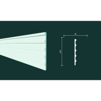 Стеновой молдинг (панель) Decor-Dizayn "Грани" ударопрочная, влагостойкая, под покраску 150Х10Х2000мм DD901