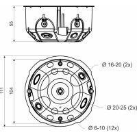 Распределительная коробка KOPOS для полых стен D105х55 мм KO 97/LD_NA