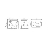 Напольная пристенная чаша унитаза Ceramicanova CUBIC Rimless CN1803-B