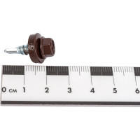 Кровельные саморезы ВИРТУОЗ 5,5х19 мм, RAL 8017, шоколад, 25 шт. 27887