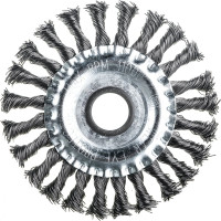 Щетка дисковая жгутовая 13-030 125 мм; 22,2 для УШМ, ворс витая сталь 0,50 EuroBrush EB-DST4