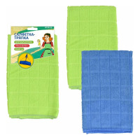 Салфетка-тряпка для мытья пола МУЛЬТИДОМ микрофибра 50х60 см 2 цвета HC58-55