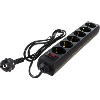 Сетевой фильтр ExeGate SP-6-1.8B 6 евро с заземлением, 1.8м, выключатель с подсветкой, черный 119391