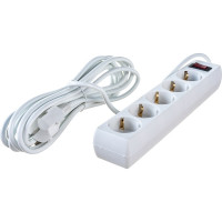 Сетевой фильтр ExeGate SP-5-5W 5евро с заземлением, 5м, выключатель с подсветкой, белый 221190