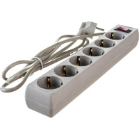 Сетевой фильтр ExeGate SP-6-1.8G 6 евро с заземлением, 1.8м, выключатель с подсветкой, серый 119388