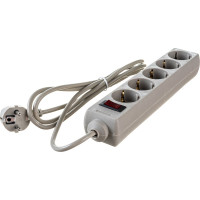 Сетевой фильтр ExeGate SP-5-1.8G 5 евро с заземлением, 1.8м, выключатель с подсветкой, серый 221173