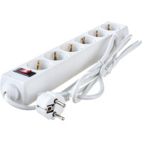 Сетевой фильтр ExeGate SP-6-1.8W 6 евро с заземлением, 1.8м, выключатель с подсветкой, белый 221172