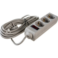 Сетевой фильтр ExeGate SP-3-5G 3 евро с заземлением, 5м, выключатель с подсветкой, серый 221183