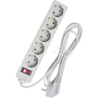 Сетевой фильтр ExeGate SP-5-3G 5 евро с заземлением, 3м, выключатель с подсветкой, серый 221186