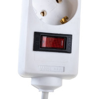 Сетевой фильтр ExeGate SP-5-3W 5 евро с заземлением, 3м, выключатель с подсветкой, белый 221187