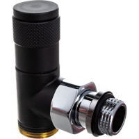 Угловой вентиль SR Rubinetterie Tondera ручная регулировка, 1/2"х3/4" E, черный 0623-1500VCES