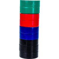 Изоляционная лента STEKKER 0,13x19 мм, 100 м, комплект 10 штук, мультиколор INTP01319-100 39290