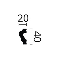 Молдинг WALLSTYL (2000х40х20 мм; белый) NMC WL2