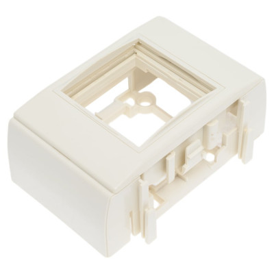 Дополнительный настенный бокс LANMASTER Mosaic на 1 модуль, 45x45, белый LAN-WA-RMB-F45/E-WH