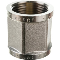 Муфта MPF 3/4" латунная никелированная шестигранная внутренняя резьба ИС.072740