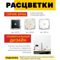 Компьютерная 1-местная розетка STEKKER Эрна RJ-45, механизм, слоновая кость PST00-9107-02 39325