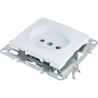 1-местная розетка STEKKER без заземления, механизм, 250В, 10А с защитной шторкой, белый PST10-9109-01 39316