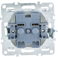 1-местная розетка STEKKER без заземления, механизм, 250В, 10А с защитной шторкой, белый PST10-9109-01 39316