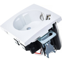 1-местная розетка STEKKER с заземлением, механизм, 250В, 16А, с USB 1А, серия Эрна, белый 39318