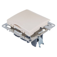 1-местная розетка STEKKER Эрна с заземлением с крышкой, механизм, 250В, 16А, с защитной шторкой, слоновая кость PST16-9112-02 39330