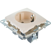 1-местная розетка STEKKER с заземлением, механизм, 250В, 16А, с защитной шторкой, Эрна, слоновая кость PST16-9110-02 39328