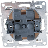 1-местная розетка STEKKER без заземления, механизм, PST10-9109-02, 250В, 10А с защитной шторкой, Эрна слоновая кость 39327