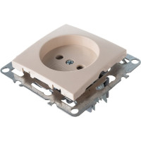 1-местная розетка STEKKER без заземления, механизм, PST10-9109-02, 250В, 10А с защитной шторкой, Эрна слоновая кость 39327