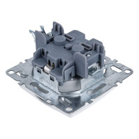 1-местная розетка STEKKER с заземлением с крышкой, механизм, 250В,16А, серия Эрна, белый PST16-9112-01 39319